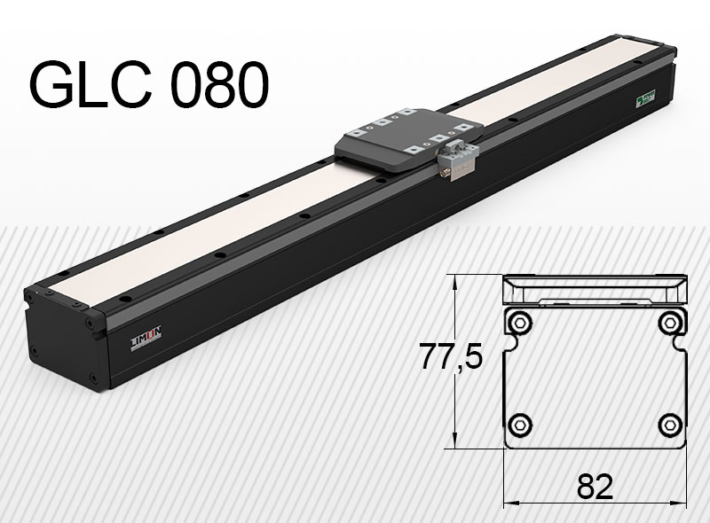 GLC 080-es típus<br />max terhelés 20kg*<br />Lökethossz: 50-1650mm