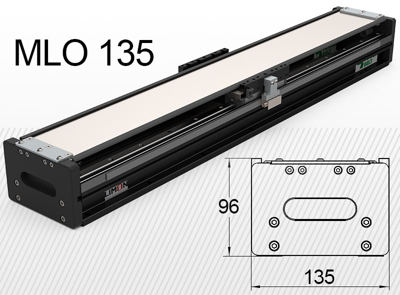 MLO 135-ös típus<br />max terhelés 40-80kg*<br />Lökethossz: 100-4500mm