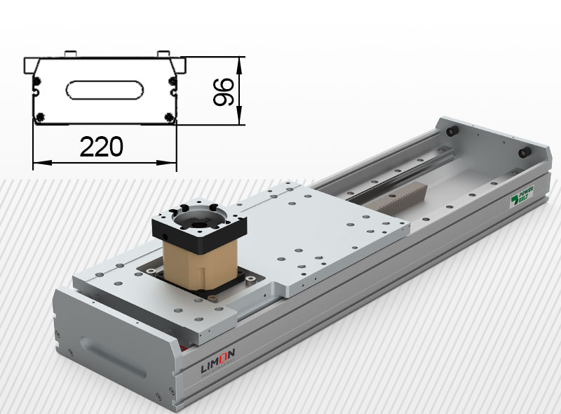 Limon YRO 220 típusú lineáris egység terhelhetőség 300kg* lökethossz: 900-5500mm